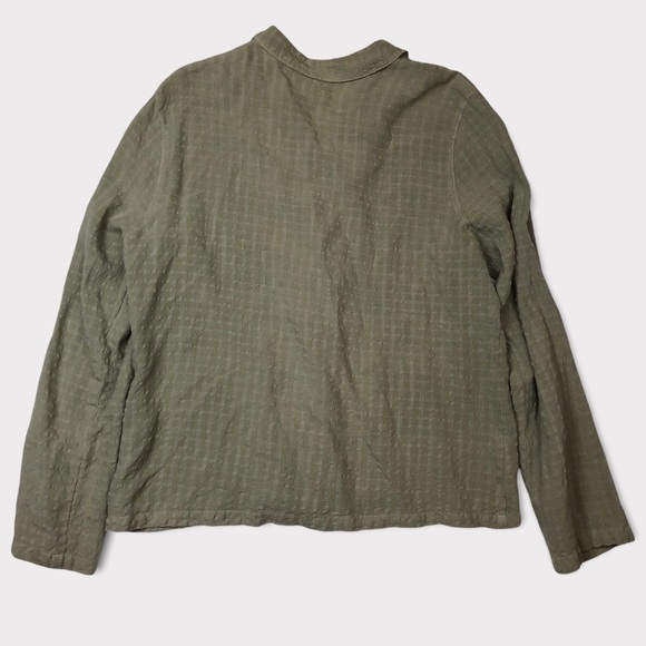 Click By Color Me Cotton Olive Green Button Down Dress Shirt Women’s Size Medium - Picture 2 of 4